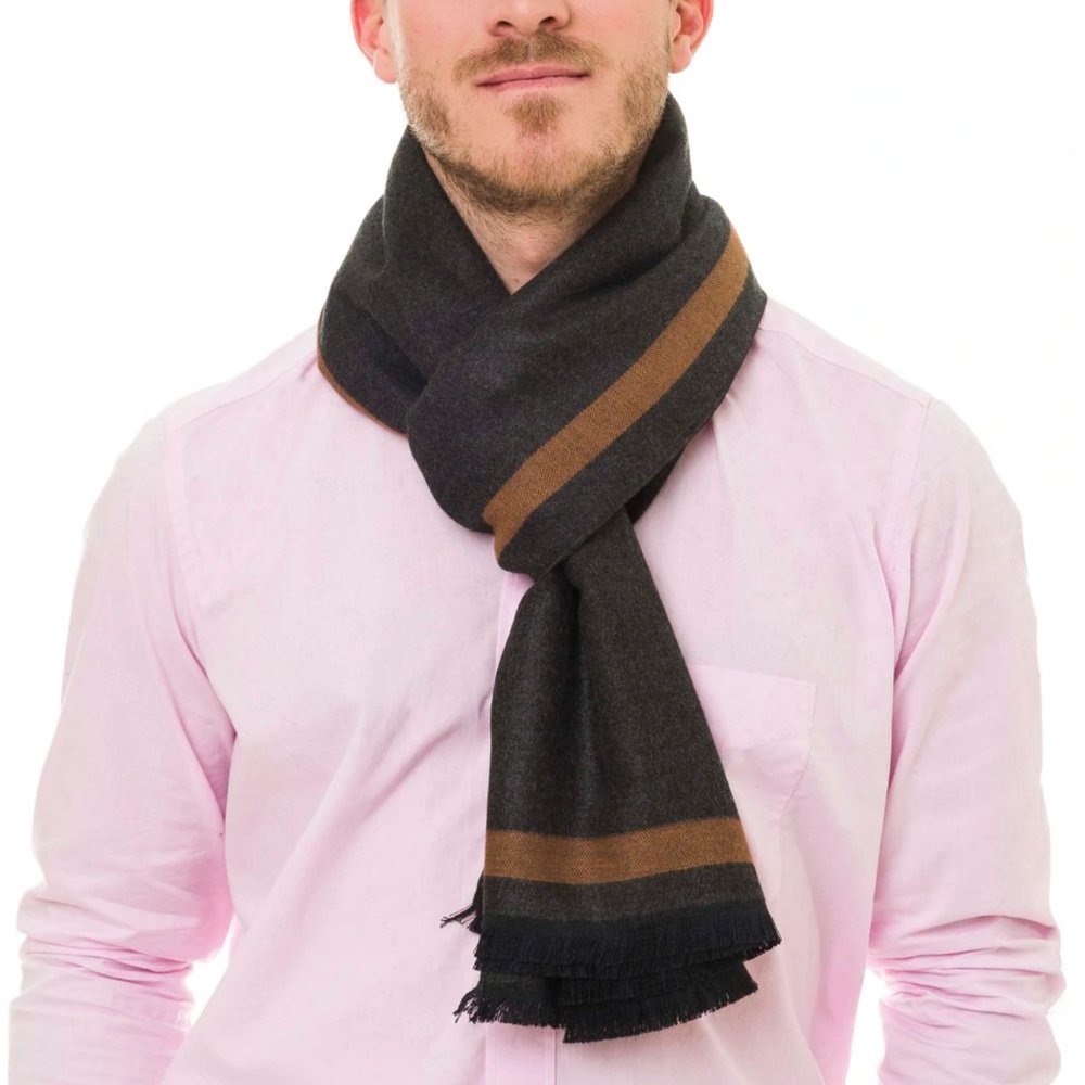 VISCOSE MEN SCARF (BROWN)